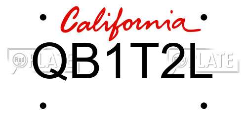 QB1T2L California License Plate