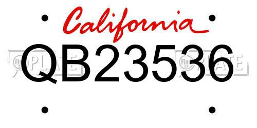 QB23536 California License Plate