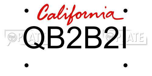 QB2B2I California License Plate