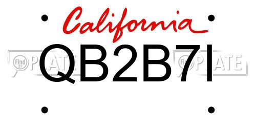 QB2B7I California License Plate