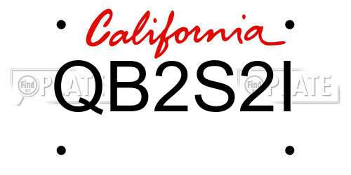 QB2S2I California License Plate