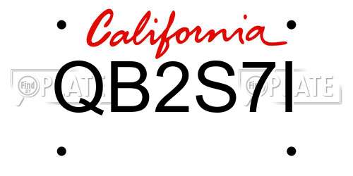 QB2S7I California License Plate