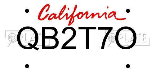 QB2T7O California License Plate