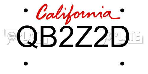 QB2Z2D California License Plate