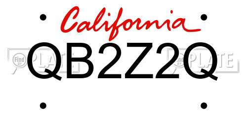 QB2Z2Q California License Plate