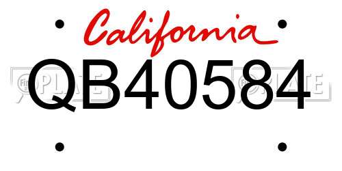 QB40584 California License Plate