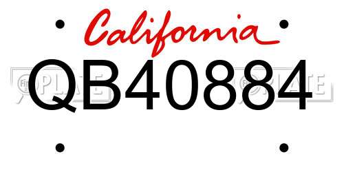 QB40884 California License Plate
