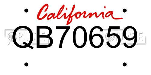QB70659 California License Plate