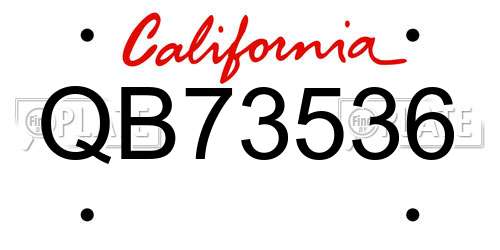 QB73536 California License Plate