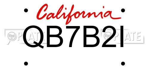 QB7B2I California License Plate