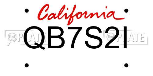 QB7S2I California License Plate