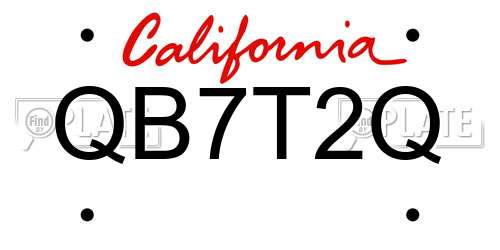 QB7T2Q California License Plate