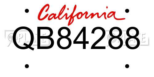 QB84288 California License Plate