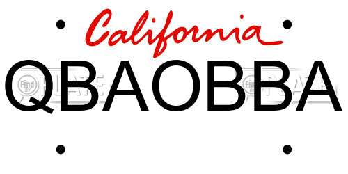 QBAOBBA California License Plate