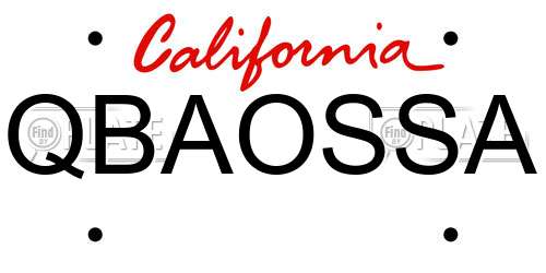 QBAOSSA California License Plate