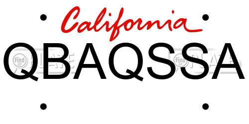QBAQSSA California License Plate