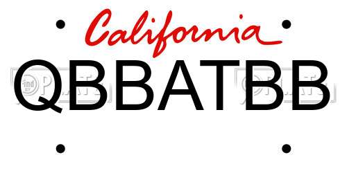 QBBATBB California License Plate