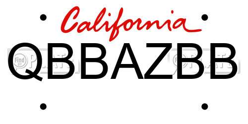 QBBAZBB California License Plate