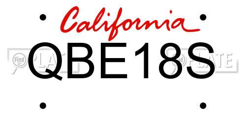 QBE18S California License Plate