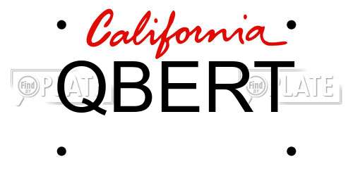 QBERT California License Plate
