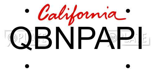 QBNPAPI California License Plate