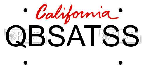 QBSATSS California License Plate