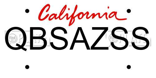QBSAZSS California License Plate