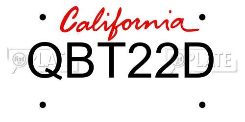 QBT22D California License Plate