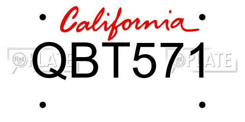 QBT571 California License Plate
