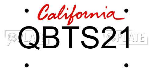 QBTS21 California License Plate