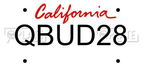 QBUD28 California License Plate