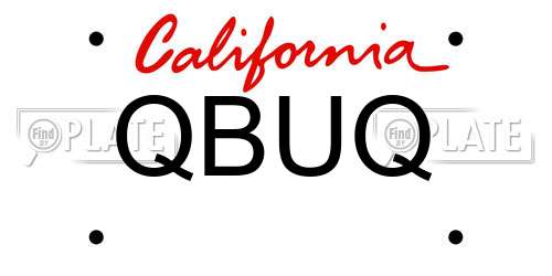 QBUQ California License Plate