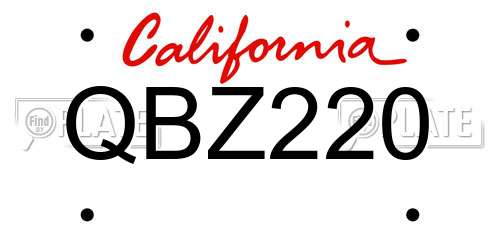 QBZ220 California License Plate