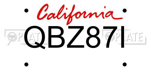 QBZ87I California License Plate