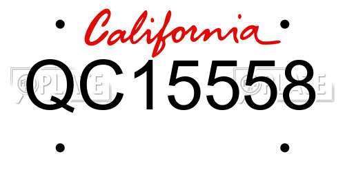 QC15558 California License Plate