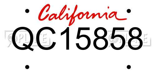 QC15858 California License Plate