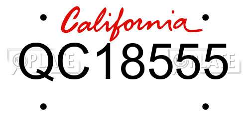 QC18555 California License Plate
