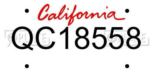 QC18558 California License Plate