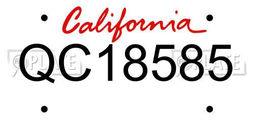 QC18585 California License Plate