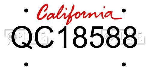 QC18588 California License Plate