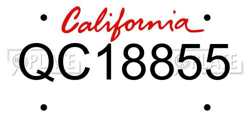 QC18855 California License Plate