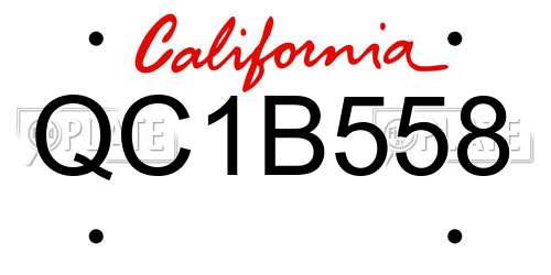 QC1B558 California License Plate