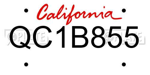 QC1B855 California License Plate