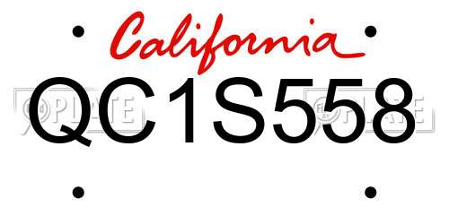 QC1S558 California License Plate