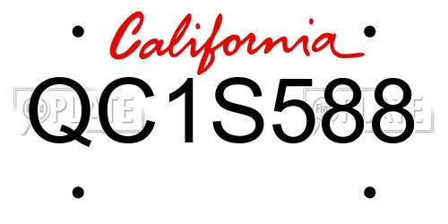 QC1S588 California License Plate