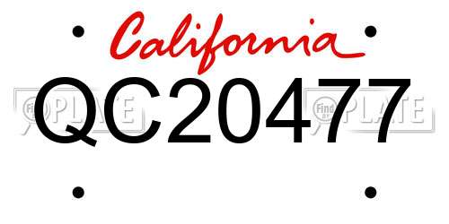 QC20477 California License Plate