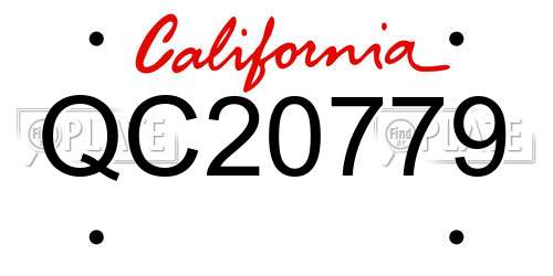 QC20779 California License Plate