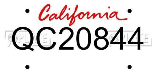 QC20844 California License Plate