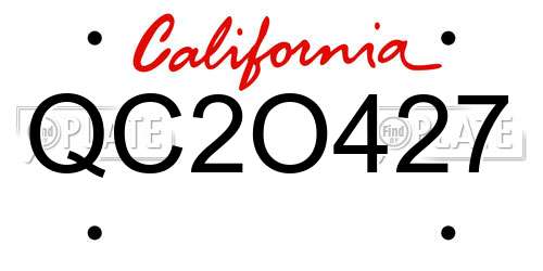QC2O427 California License Plate