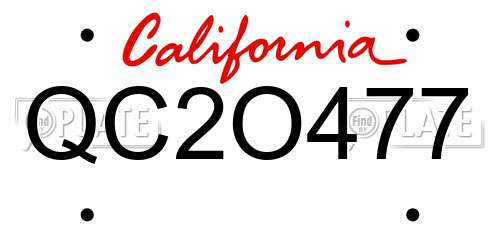 QC2O477 California License Plate